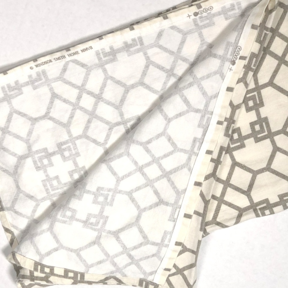 Windsor Smith Home Gray Cream Tablecloth Fabric